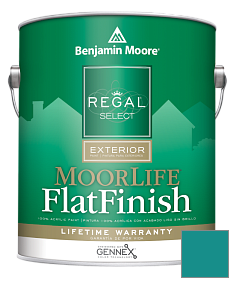 Краска Regal Select Exterior Paint-MoorLife Flat Finish (W105) цвет 734 Tropical Teal