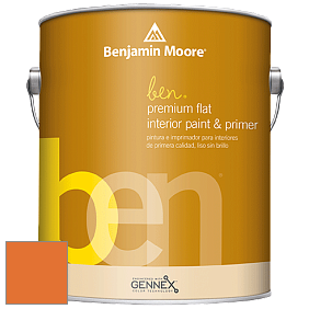 Benjamin Moore Ben W625 Premium Interior Latex Flat краска цвет 2016-10 Startling Orange
