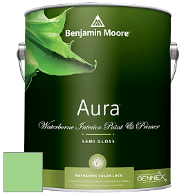 Benjamin Moore Aura 528 Waterborne Interior Semi-gloss Finish краска цвет NCS S 0550-G20Y 