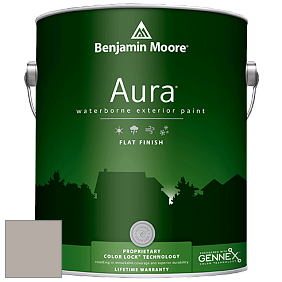 Benjamin Moore Aura 629 Waterborne Exterior Flat Finish краска цвет 2108-50 Silver Fox