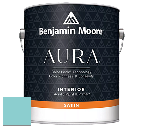 Benjamin Moore Aura 526 Waterborne Interior Satin Finish покрытие цвет 738 Clearlake