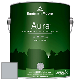 Benjamin Moore Aura 629 Waterborne Exterior Flat Finish краска цвет 2124-40 Thundercloud Gray