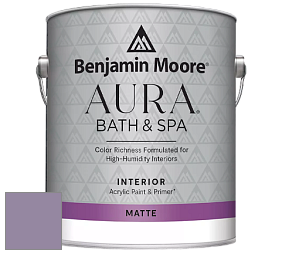 Benjamin Moore Aura 532 Bath & Spa Waterborne Interior Paint Matte Finish краска цвет 1384 Carolina Plum