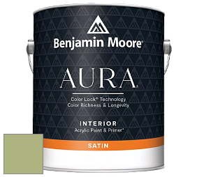 Benjamin Moore Aura 526 Waterborne Interior Satin Finish покрытие цвет 543 Woodland Hills Green