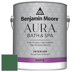 Benjamin Moore Aura 532 Bath & Spa Waterborne Interior Paint Matte Finish краска цвет NCS S 5040-G10Y 