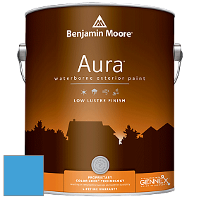 Benjamin Moore Aura 634 Waterborne Exterior Low Lustre Finish краска цвет 2066-40 Rocky Mountain Sky