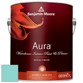 Benjamin Moore Aura 526 Waterborne Interior Satin Finish покрытие цвет 661 Caribbean Cool