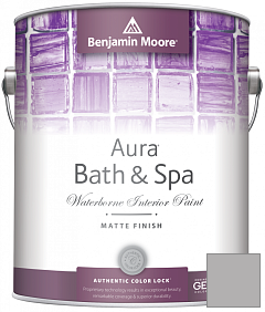 Краска Benjamin Moore Aura Bath & Spa Interior Paint Matte Finish (532) цвет 1460 Silver Dollar