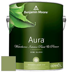 Benjamin Moore Aura 528 Waterborne Interior Semi-gloss Finish краска цвет NCS S 3040-G40Y 