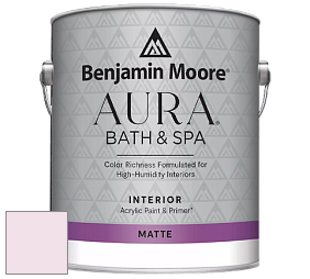Benjamin Moore Aura 532 Bath & Spa Waterborne Interior Paint Matte Finish краска цвет 2078-70 Pink Peony