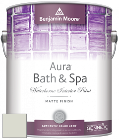 Benjamin Moore Aura 532 Bath & Spa Waterborne Interior Paint Matte Finish краска цвет OC-49 Titanium