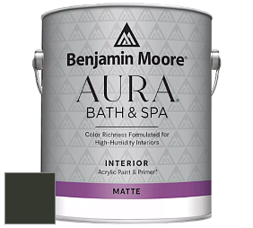 Benjamin Moore Aura 532 Bath & Spa Waterborne Interior Paint Matte Finish краска цвет RAL 6008 