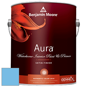 Benjamin Moore Aura 526 Waterborne Interior Satin Finish покрытие цвет 2065-50 Blue Wave