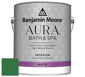Benjamin Moore Aura 532 Bath & Spa Waterborne Interior Paint Matte Finish краска цвет 2037-10 Amazon Moss