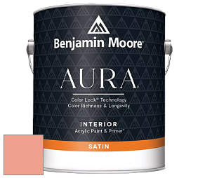 Benjamin Moore Aura 526 Waterborne Interior Satin Finish покрытие цвет 018 Monticello Peach