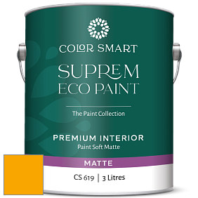 COLOR SMART CS 619 SUPREM ECO PAINT матовая краска цвет 2020-10 Bumble Bee Yellow