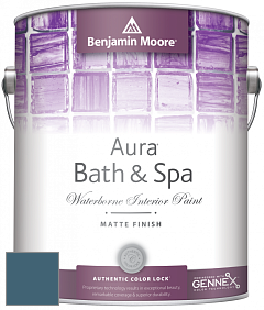 Benjamin Moore Aura 532 Bath & Spa Waterborne Interior Paint Matte Finish краска цвет 2062-30 Blue Danube