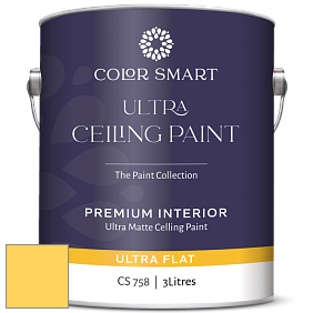 COLOR SMART CS 758 ULTRA CEILING PAINT ультраматовая краска цвет 2021-40 Yellow Highlighter