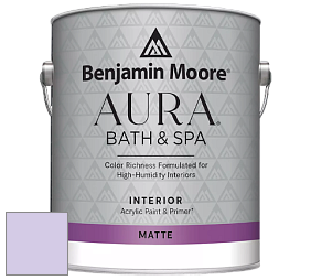 Benjamin Moore Aura 532 Bath & Spa Waterborne Interior Paint Matte Finish краска цвет 2071-60 Lily Lavender