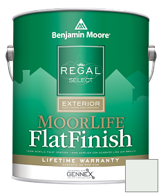 Краска Regal Select Exterior Paint-MoorLife Flat Finish (W105) цвет OC-58 White Ice
