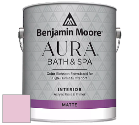 Benjamin Moore Aura 532 Bath & Spa Waterborne Interior Paint Matte Finish краска цвет 2080-60 Posy Pink