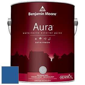 Benjamin Moore Aura 631 Waterborne Exterior Satin Finish краска цвет 2066-20 Evening Blue