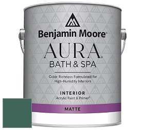 Benjamin Moore Aura 532 Bath & Spa Waterborne Interior Paint Matte Finish краска цвет 651 Brazilian Rainforest