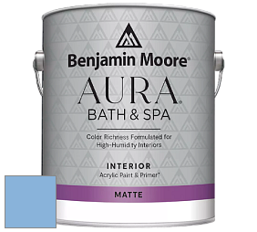 Benjamin Moore Aura 532 Bath & Spa Waterborne Interior Paint Matte Finish краска цвет 816 Aqua Marina