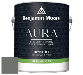 Benjamin Moore Aura 528 Waterborne Interior Semi-gloss Finish краска цвет 1581 Millstone Gray
