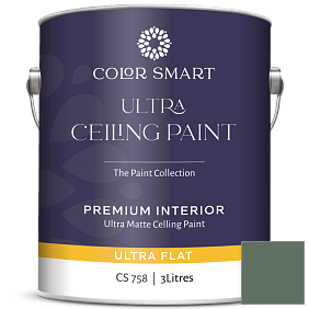 Краска COLOR SMART CS 758 ULTRA CEILING PAINT ультраматовая краска цвет 637 Gothic Green