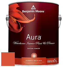 Benjamin Moore Aura 526 Waterborne Interior Satin Finish покрытие цвет 2014-10 Festive Orange
