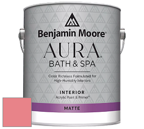 Benjamin Moore Aura 532 Bath & Spa Waterborne Interior Paint Matte Finish краска цвет 2009-40 Pink Peach