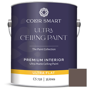 Краска COLOR SMART CS 758 ULTRA CEILING PAINT ультраматовая краска цвет 2109-30 Wood Grain Brown