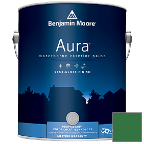 Краска Aura Waterborne Exterior Semi-Gloss Finish (632) цвет 2037-10 Amazon Moss