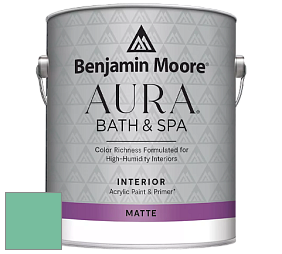 Benjamin Moore Aura 532 Bath & Spa Waterborne Interior Paint Matte Finish краска цвет 592 Rosamilia Green