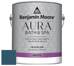 Benjamin Moore Aura 532 Bath & Spa Waterborne Interior Paint Matte Finish краска цвет NCS S 6030-B 