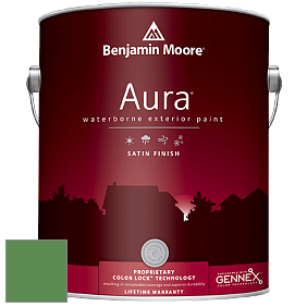 Benjamin Moore Aura 631 Waterborne Exterior Satin Finish краска цвет 2034-30 Grassy Fields