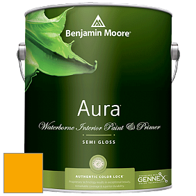 Benjamin Moore Aura 528 Waterborne Interior Semi-gloss Finish краска цвет 2020-10 Bumble Bee Yellow