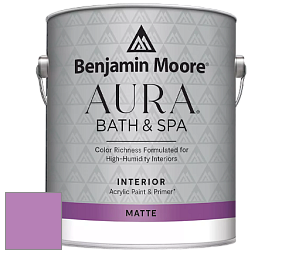 Benjamin Moore Aura 532 Bath & Spa Waterborne Interior Paint Matte Finish краска цвет 2074-40 Lilac Pink