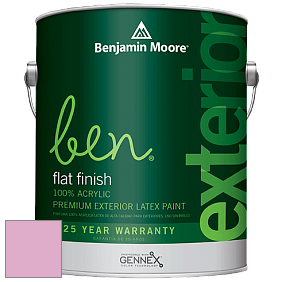 Benjamin Moore Ben 541 Waterborne Exterior Flat Finish краска цвет 2078-50 Pink Begonia