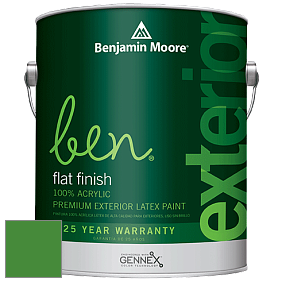 Benjamin Moore Ben 541 Waterborne Exterior Flat Finish краска цвет 2033-10 Yellow Green