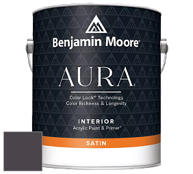 Benjamin Moore Aura 526 Waterborne Interior Satin Finish покрытие цвет 2072-10 Dark Basalt