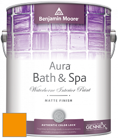 Benjamin Moore Aura 532 Bath & Spa Waterborne Interior Paint Matte Finish краска цвет 2018-10 Orange Sky