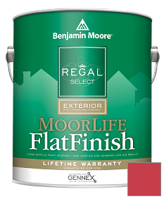 Краска Regal Select Exterior Paint-MoorLife Flat Finish (W105) цвет 2002-20 Bull's Eye Red