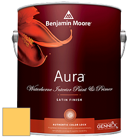 Benjamin Moore Aura 526 Waterborne Interior Satin Finish покрытие цвет 2019-40 American Cheese