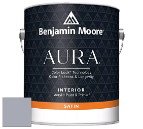 Benjamin Moore Aura 526 Waterborne Interior Satin Finish покрытие цвет 2118-50 Excalibur Gray
