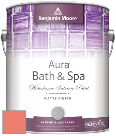 Benjamin Moore Aura 532 Bath & Spa Waterborne Interior Paint Matte Finish краска цвет 005 Tucson Coral