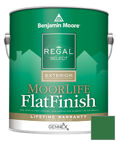 Краска Regal Select Exterior Paint-MoorLife Flat Finish (W105) цвет 2037-10 Amazon Moss