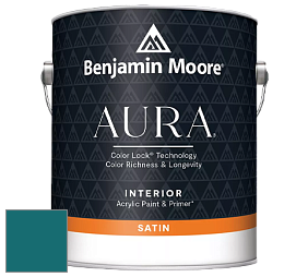 Benjamin Moore Aura 526 Waterborne Interior Satin Finish покрытие цвет 2055-20 Pacific Ocean Blue