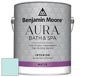 Benjamin Moore Aura 532 Bath & Spa Waterborne Interior Paint Matte Finish краска цвет 729 Jack Frost
